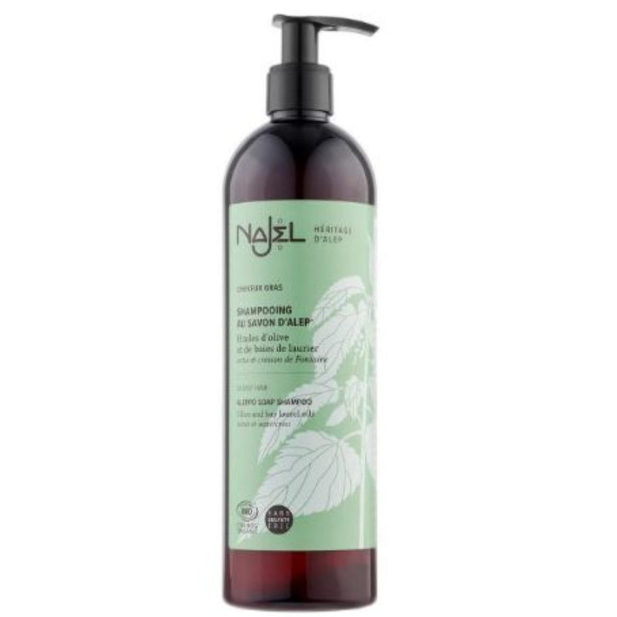 Najel Szampon z mydłem z Aleppo  i odżywką 2 w 1 do włosów przetłuszczających się 500 ml